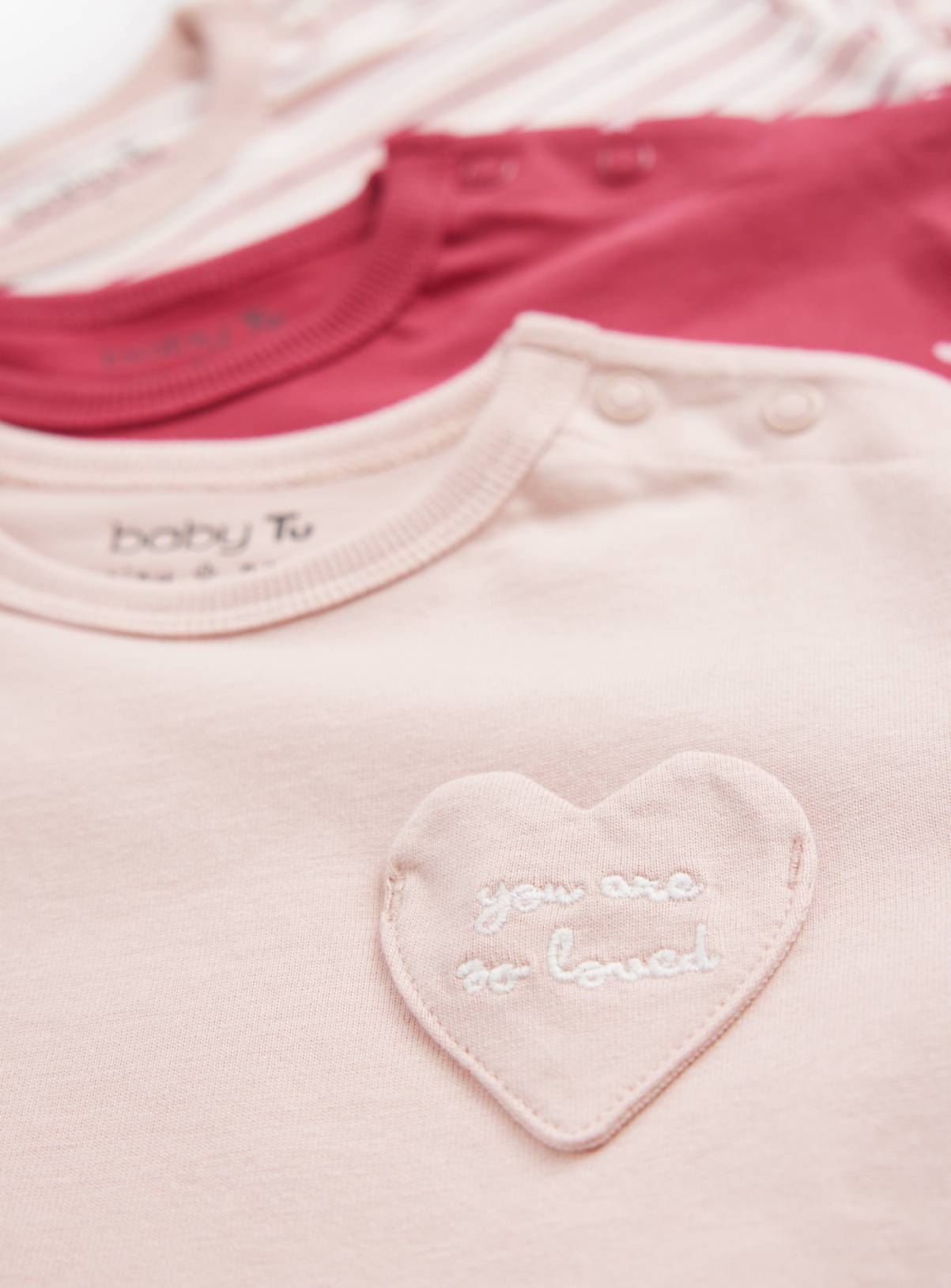 Heart Print Preppy Long Sleeve Tops 5 Pack 12-18 months - Image 2